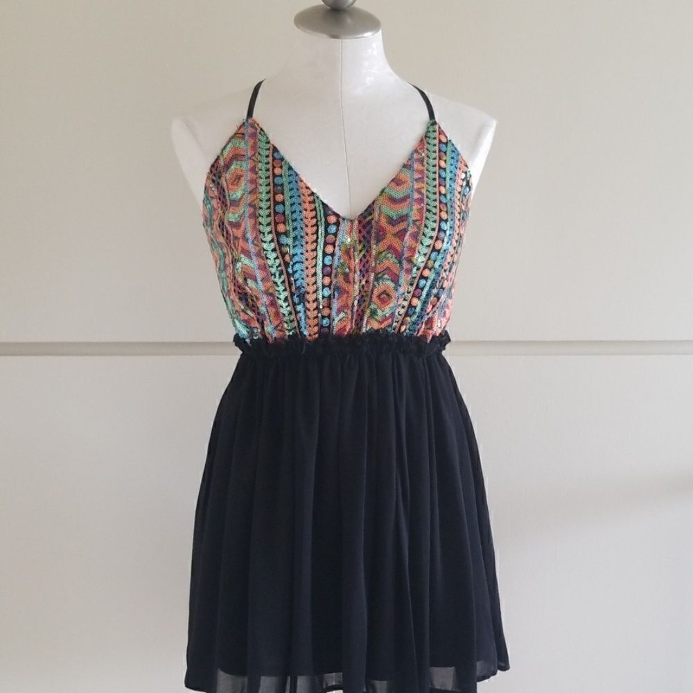 Windsor Black Chiffon& Colorful Sequin Mini, Small